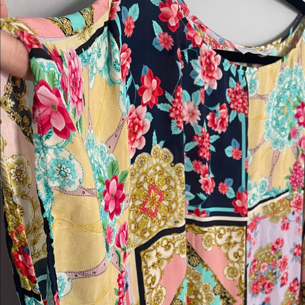 Johnny Was Japer Cocoon Midi Patchwork Floral Dre… - image 3